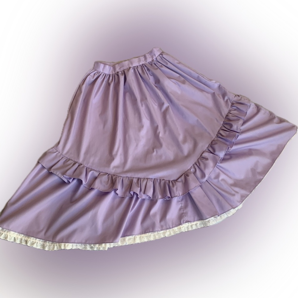 80s Prairie skirt hand made, lavender purple & white, Theatre, costume